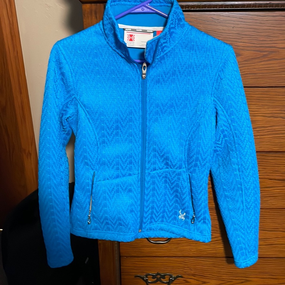 NWOT Spyder core sweater. Turquoise Small